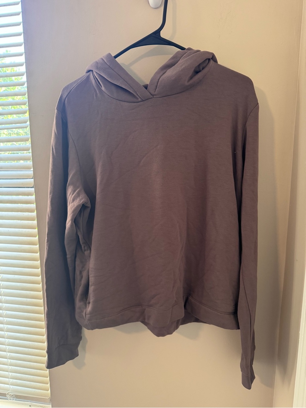 Free Fly Bamboo Cropped Crossover Pullover Hoodie Mauve L
